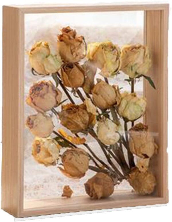 Wooden Dried Flower Photo Frame,Shadow Box Frame 8 x 10 Shadowbox Display Case Picture Frame Dried Flower Display Stand Decorative Floating Photo Frame（8 x10''）