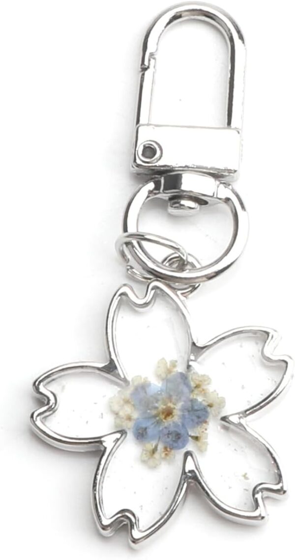 Handmade Dried Pressed Flower Keychain,Pressed Flower Resin Keychain for Keys Purse Handbag,Floral Gift for Women