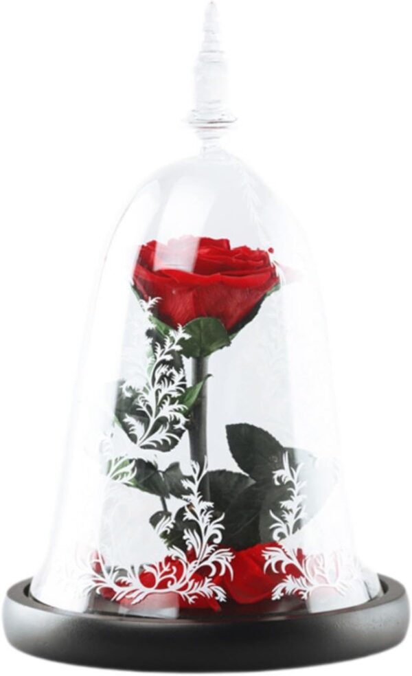 Rose Flower Gift Valentine's Day Gift Desktop Ornament Preserved Flower for Women, Red