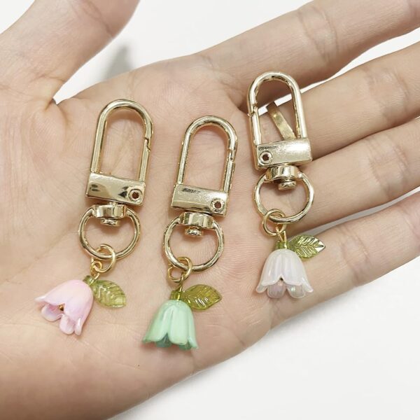 Small Perfume Keychain 3pcs Set White Pink Black Mini Key Chain for Women - Image 2