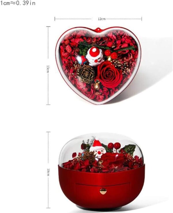 Artificial Flower Eternal Flower Heart-Shaped Preserved Flower Gift Jewelry Storage Box Preserved Real Rose Wife Girlfriend Valentine’s Day Birthday Ornaments - Image 2