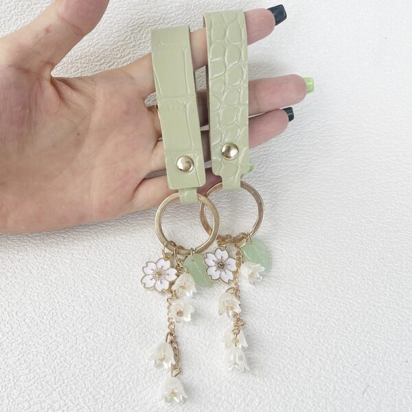 4PCS Flower Keychain Cute Handbag Key Chain Personalized Key ring Golden for Women Car Present - Image 2