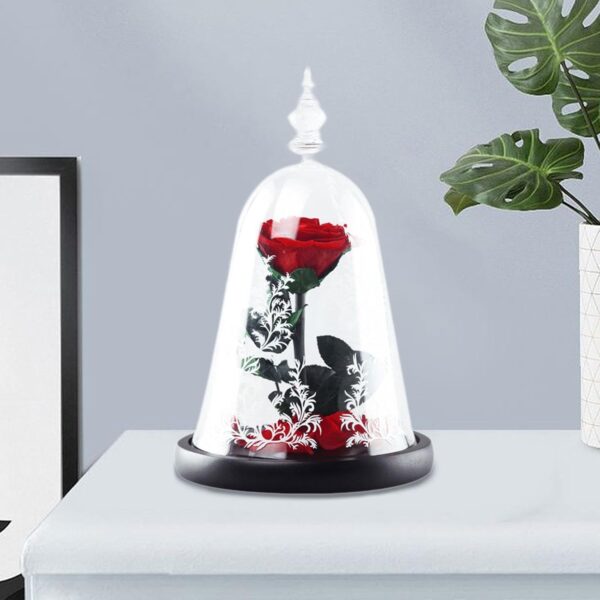 Rose Flower Gift Valentine's Day Gift Desktop Ornament Preserved Flower for Women, Red - Image 2
