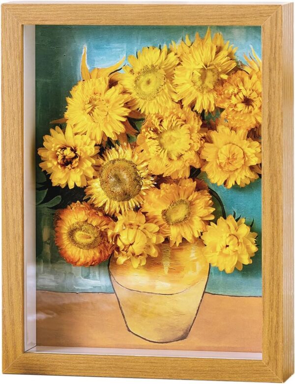 Preserved Flowers Picture Frame Decor, Flower Picture Frames Stand, Real Eternal Flowers Photo Frame Gift for Girlfriend Wife Mom Friends on Birthday Anniversary Graduation(6.7x8.7in)