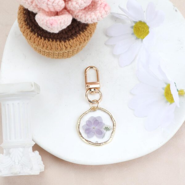 Pressed Flower Keychain,Handmade Resin Keychain with Real Flowers, Birthday Gift for Women,Flower Gifts for Her - Image 2